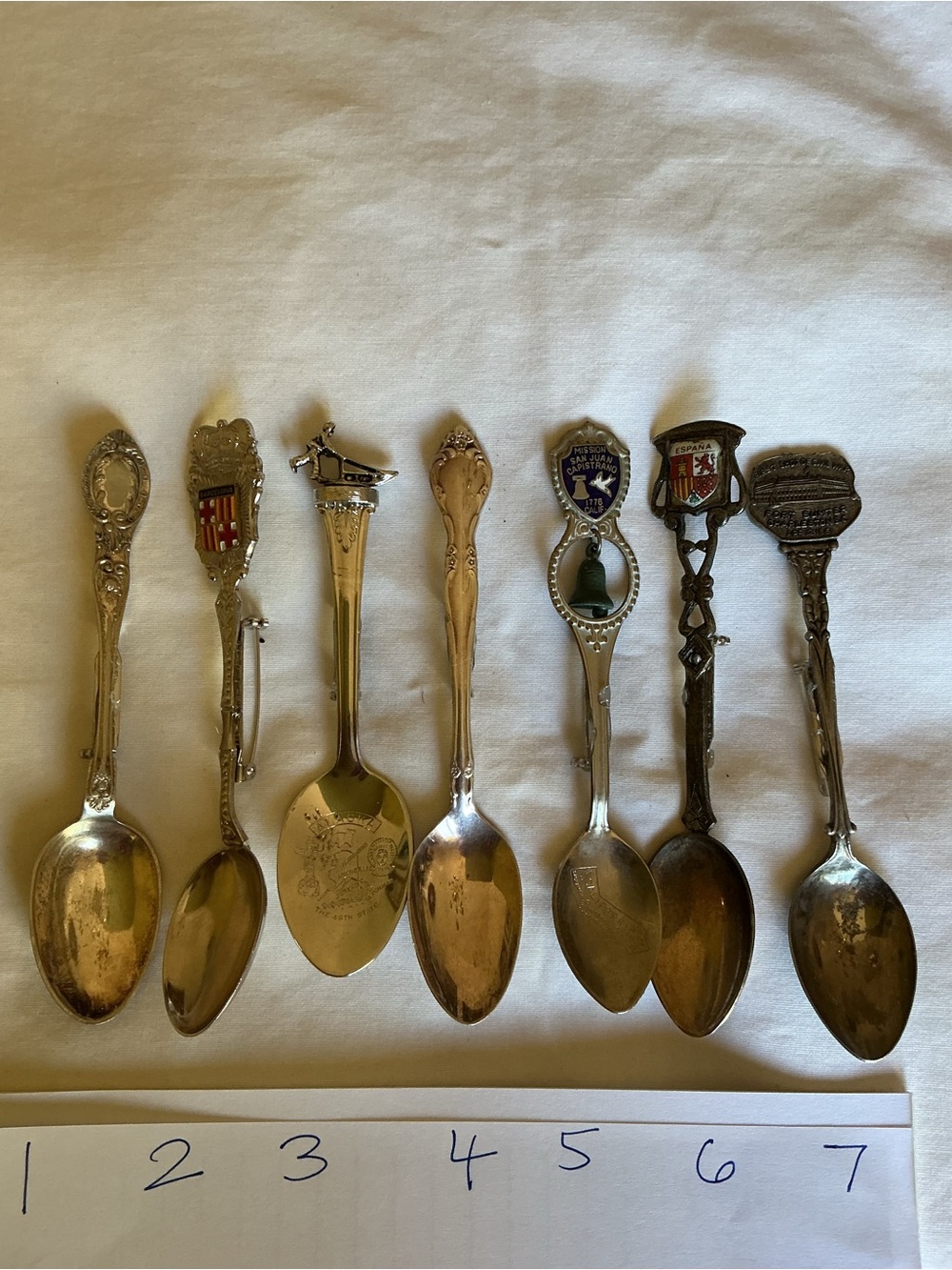 Decorative Silver-Tone Collectible Souvenir Spoon Brooches - Picture 1 of 5